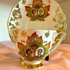VTG Queen Anne Bone China Commemorative Royal Visit to Canada June 1959
